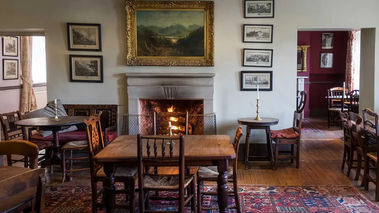 The bar and fireside room at The Derby Arms
