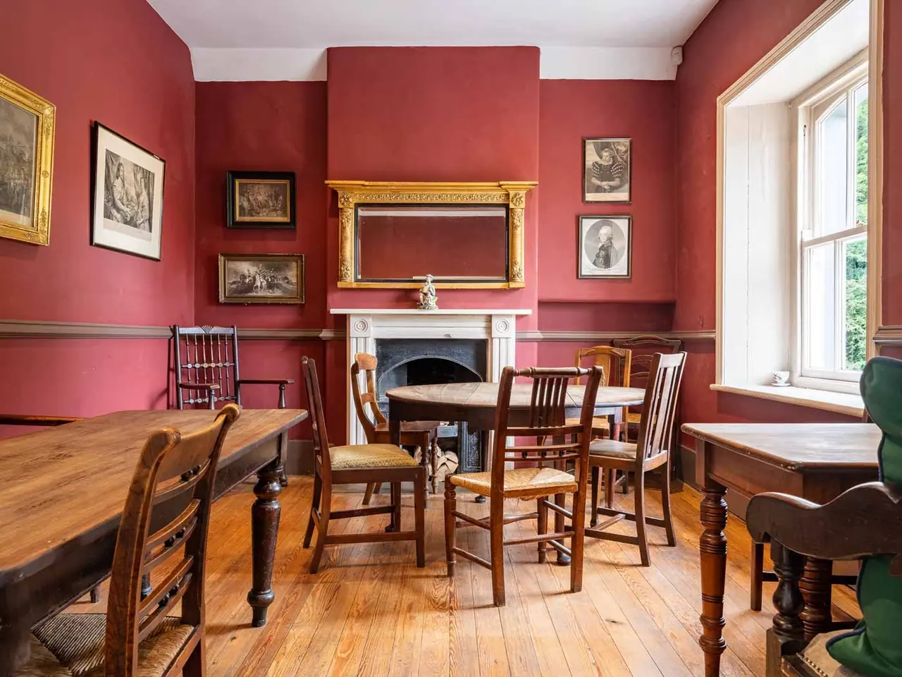 The dining room, set for a gathering