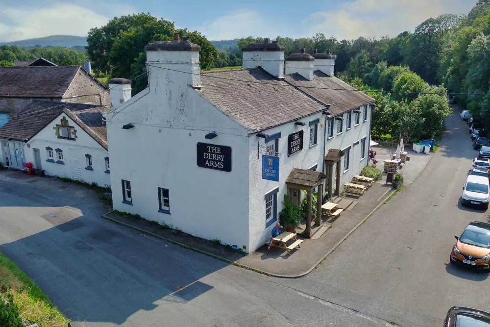 The Derby Arms seen from above